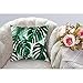 HGOD DESIGNS Tropical Leaf Throw Pillow Case,Beautiful Tropical Palm Tree Leaves Design Satin Cushion Cover Square Standard Home/Sofa Decorative for Men/Women 18x18 inch Green