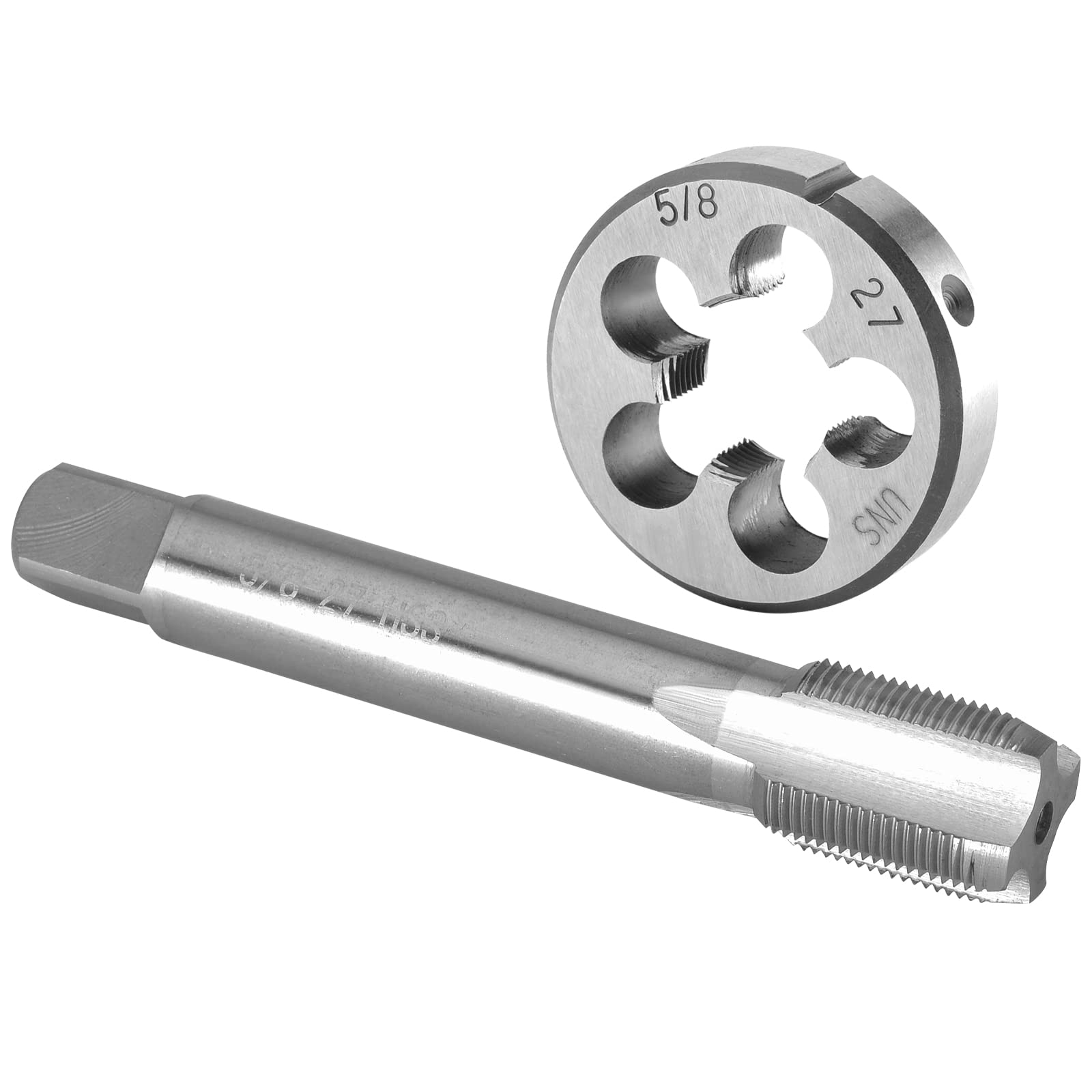 Burkit 5/8"-27 UNS Tap and Die Set Right Hand, 5/8