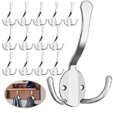 Homanu 14 Pack Coat Hooks Heavy Duty, Metal Three