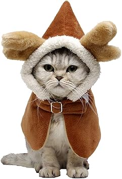 Amazon Omem ペット服 クリスマス お正月 防寒 猫 服パーカー 小型犬のマント かわいい枝角 秋冬用コスチューム Omem 服 アクセサリー 通販