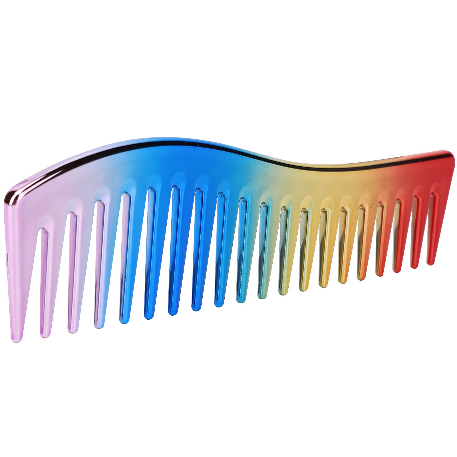 No Handle Detangler Brush, Wide Tooth Comb Styling Comb for Travel for Home for Salon(Rainbow colors)