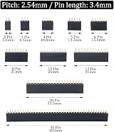 GLARKS 80Pcs 2.54mm Double Row Female Pin Header Socket Strip Assortment Kit view 2