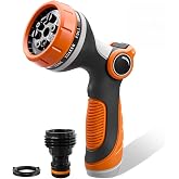 Garden Hose Nozzles,Hose Spray Nozzle with Adjustable 10 Watering Patterns | Slip Resistant High Pressure Thumb Control Water Hose Nozzle Sprayer for Plants &amp; Lawns Watering Car Washing and Pet Bathing