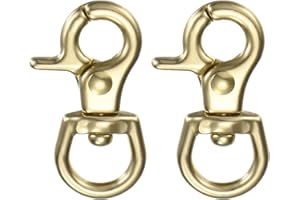 M METERXITY 2-Pack Trigger Snap Hooks, 1.41" Brass Swivel Trigger Snaps Claw Spring Clasps Hooks for Shoulder Straps/Keychain