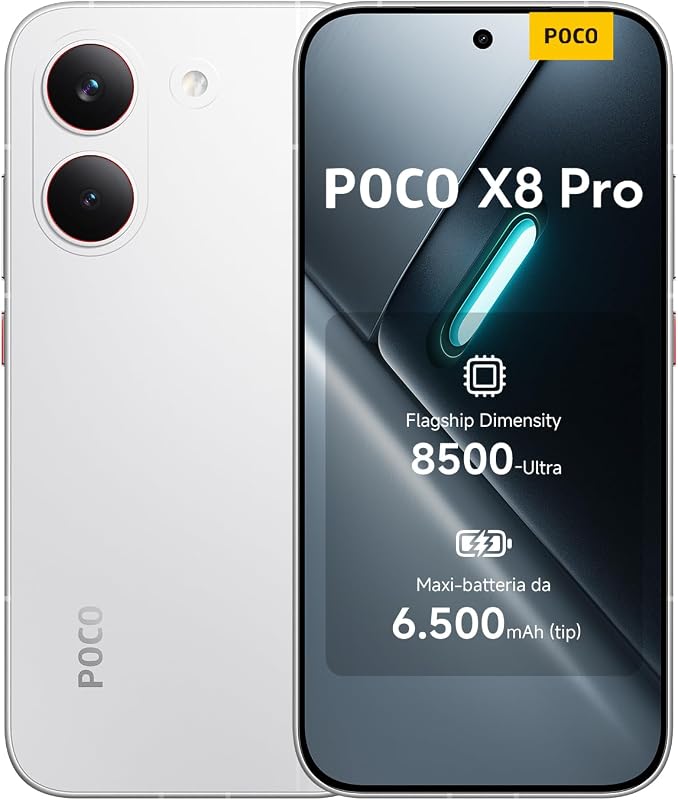 POCO X8 Pro, Smartphone 12+512GB, Bianco, Dimensity 8500-Ultra