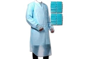 Plastic Gowns Disposable Sleeve Thumb Hook CPE Gowns 50 Pieces (20)