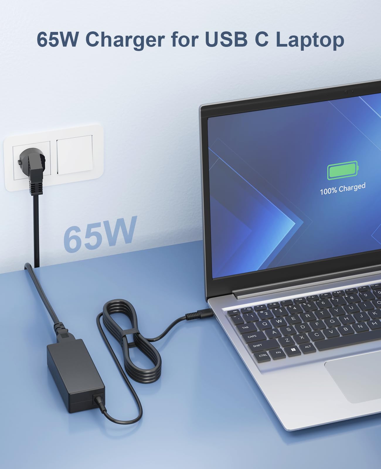 ANTWELON 65W 45W USB C Laptop Netzteil Ladegerät Ladekabel Typ C für Lenovo ThinkPad T480 T580 E480 E580 Yoga Chromebook Dell Latitude XPS,HP,Asus,Acer 20V 3,25A AC Adapter 2