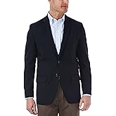 Haggar Men's Travel Stretch Tailored Fit 2-Button Side Vent Solid Blazer