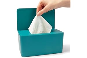 Rowdy Rocket Wipes Dispenser for Babies, Kids & Adults - Colorful Wipes Container - Large Capacity Plastic Baby Wipe Holder for 100 Wipes - Baby Wipe Container (Green)