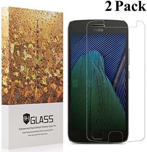 Moto G5 Plus Screen Protector,[2 Pack] YMAKSI Anti Scratch Bubble Free Easy Installation Tempered Glass Screen Protector for Motorola Moto G Plus 5th Gen, Lifetime Replacement Warranty