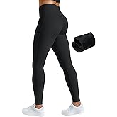 AVGO Women's Fleece Lined Leggings Invisible Butt Scrunch Tights Winter Thermal Warm High Waisted Workout Hiking Yoga Pants