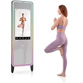 Smart Gym Mirror with 32 Inch FHD Touchscreen, Full-Length Fitness Mirror | 63" Smart Fitness Mirror with Android OS, Voice C