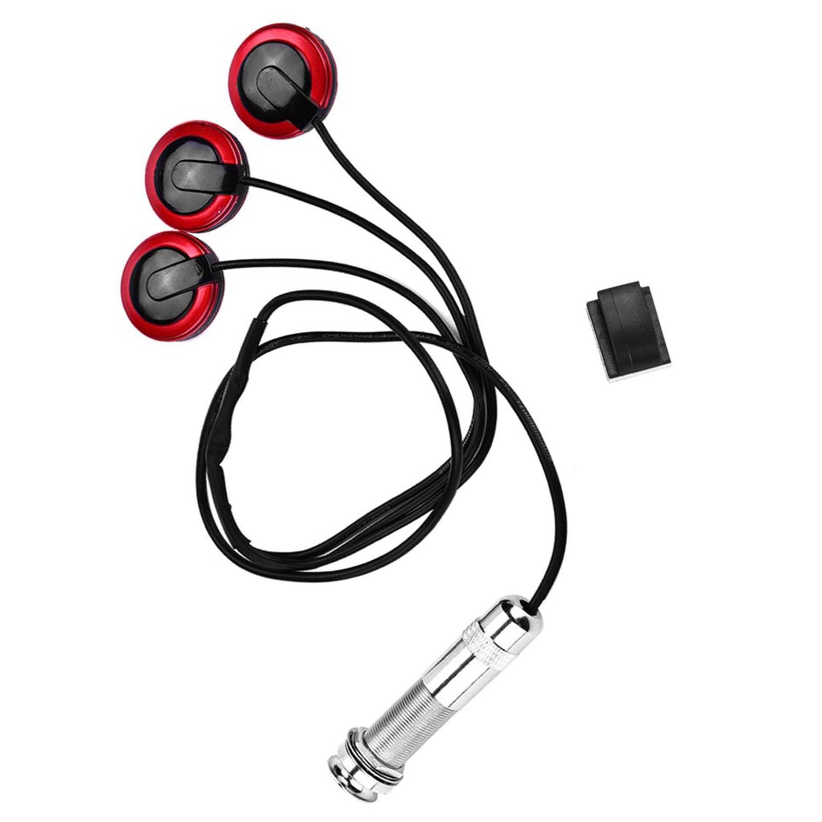 Dilwe Self-adhesive Piezo Pickups Transducer Microphone with Endpin Jack for Guitar Ukulele Violin String Instrument