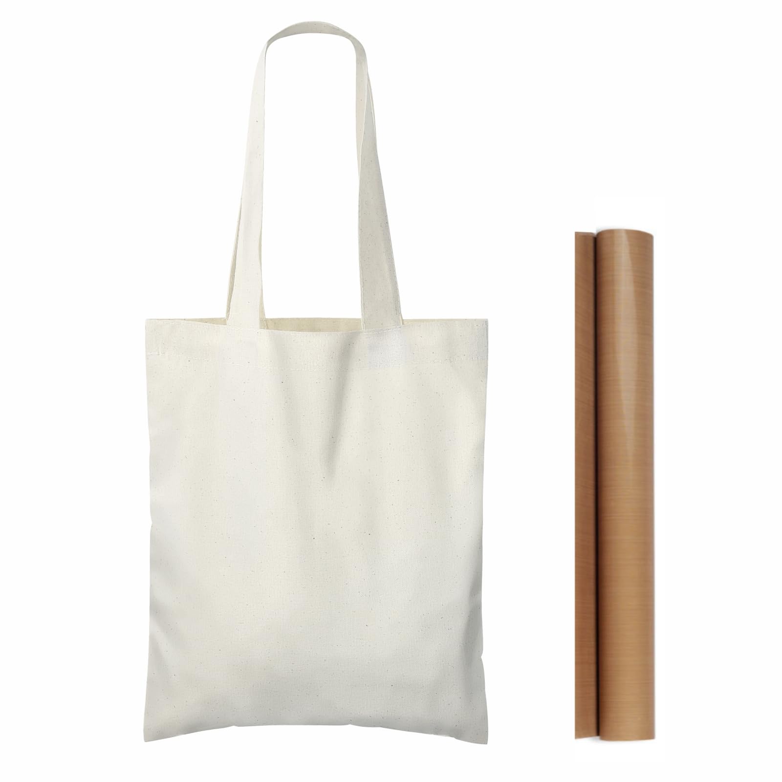 Photo 1 of NPBAG 25 Pack 8.2'' X 10'' Mini Natural Cotton Tote Bags, Small Lightweight Blank Bulk Cloth Bags with 1pc of PTFE Teflon Sheet - Perfect for Parties Holidays