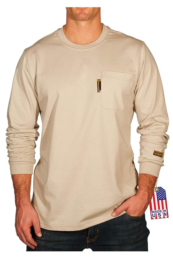 Buy BENCHMARK FR Flame Resistant Long Sleeve TShirt w/Pocket, Made in