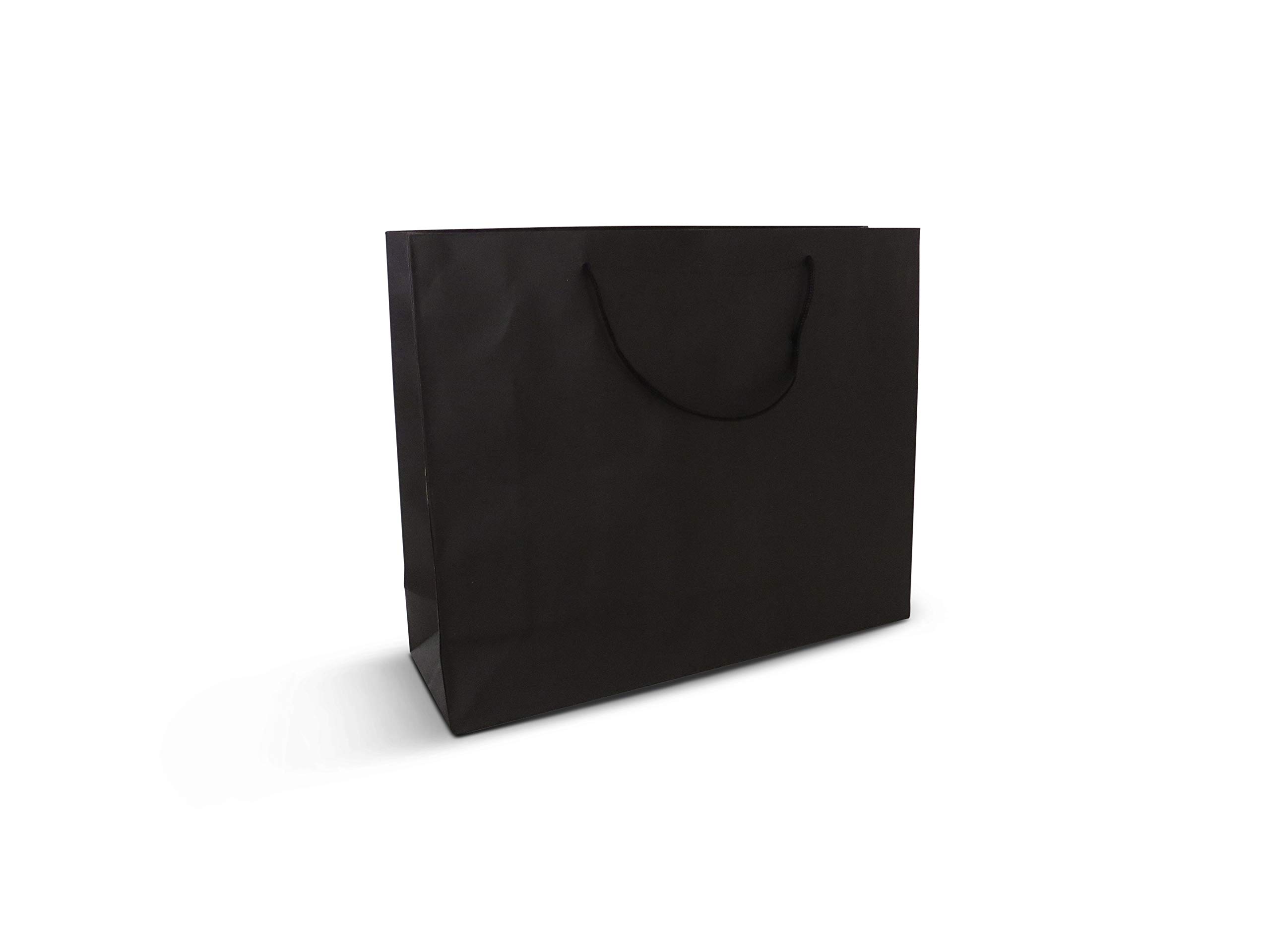 12 x Pack Large Black Printed Kraft Paper Gift Bags Packaging/Gift Wrapping Presents