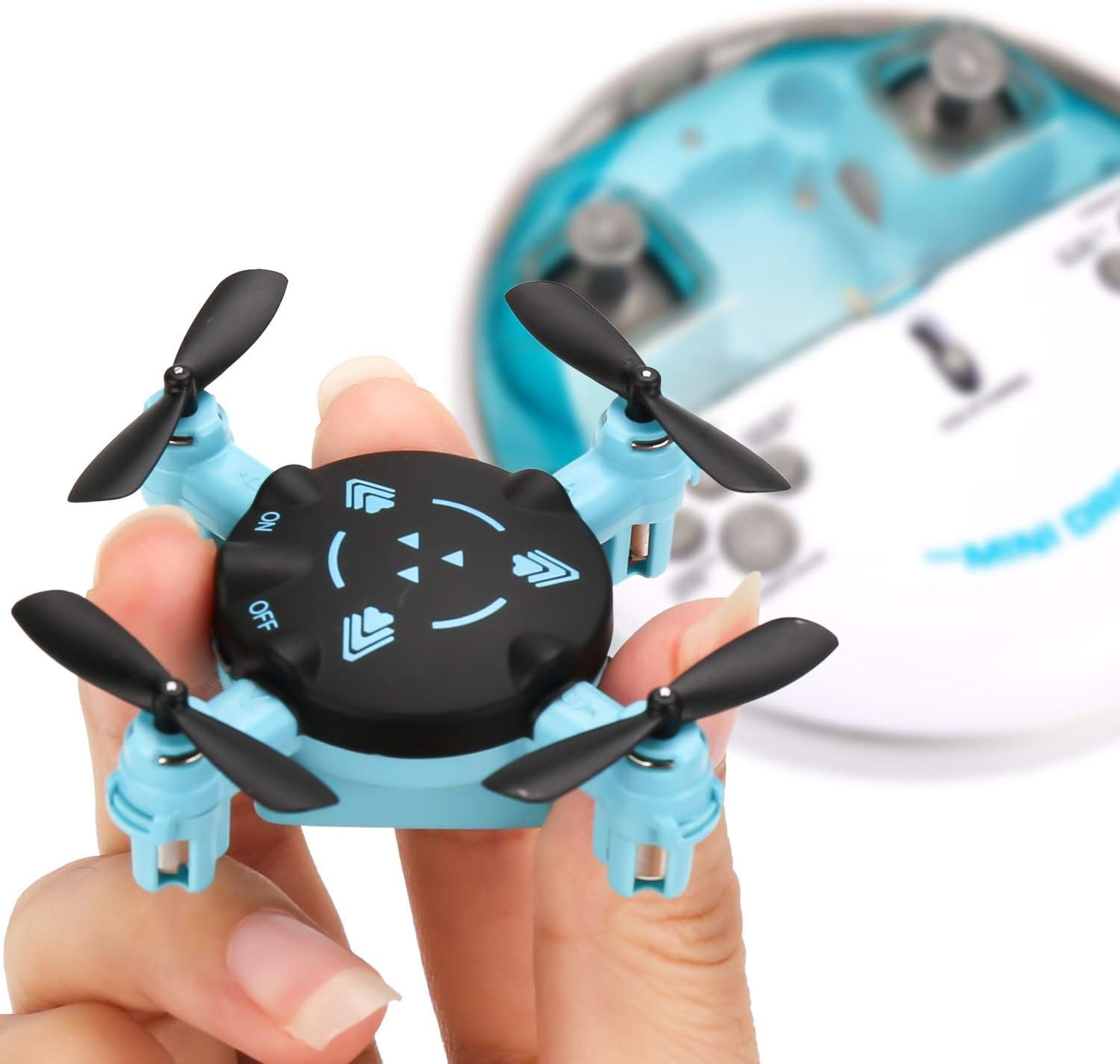 IMZ Mini Nano Drone with Altitude Hold and Headless Mode RC Quadcopter with 3D Flips and High Speed Spin Function,Portable Pocket Drone for Kids & Beginners - Blue