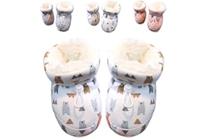 Pousbo Warm Fur Baby Boots, 2024 New Warm Cozy Fleece Baby Booties, Winter Snow Anti-Slip Soft Sole Warm Sock Shoes