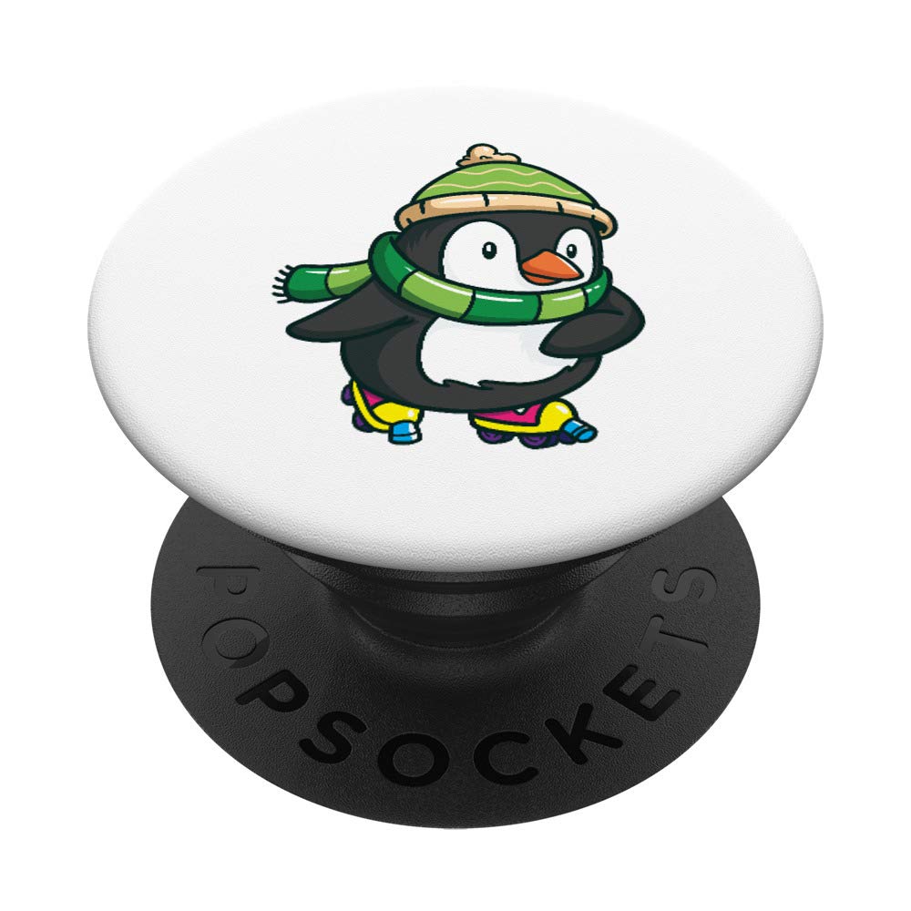 Roller Skates Gift For Boys Girls Skating Penguin Skater PopSockets Grip and Stand for Phones and Tablets