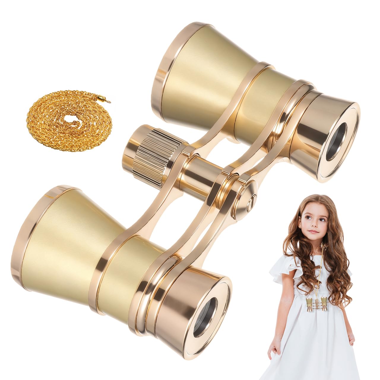 iplusmile Opera Glasses Binoculars for Women: 3X25 Theater Glasses Opera Binocular with Metal Chain for Concerts Theater Sports Competition