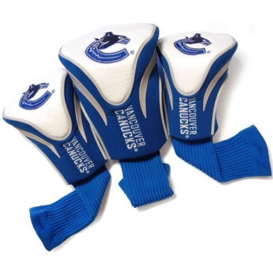 Team Golf NHL Vancouver Canucks Contour Golf Club Headcovers (3 Count) Numbered 1, 3, & X, Fits Oversized Drivers, Utility, Rescue & Fairway Clubs, Velour lined for Extra Club Protection