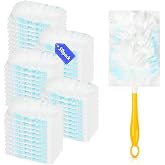 50 Count Duster Refills Compatible with Swiffer Duster Handles, 1 Handle | Dense Microfiber, Dust Lint and Pet Hair Pickup, For Blinds Shelves Fans Electronics and Car Interiors