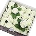 Febou Artificial Flowers, 100pcs Real Touch Artificial Foam Roses Decoration DIY for Wedding Bridesmaid Bridal Bouquets Centerpieces, Party Decoration, Home Display (Concise Type, Ivory)