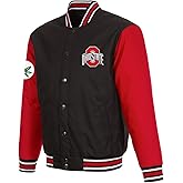 JH Design Ohio State Buckeyes Jacket Poly Twill Snap Up Coat in 3 Colors