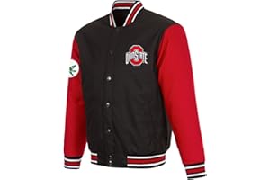 JH DESIGN GROUP JH Design Ohio State Buckeyes Jacket Poly Twill Snap Up Coat in 3 Colors