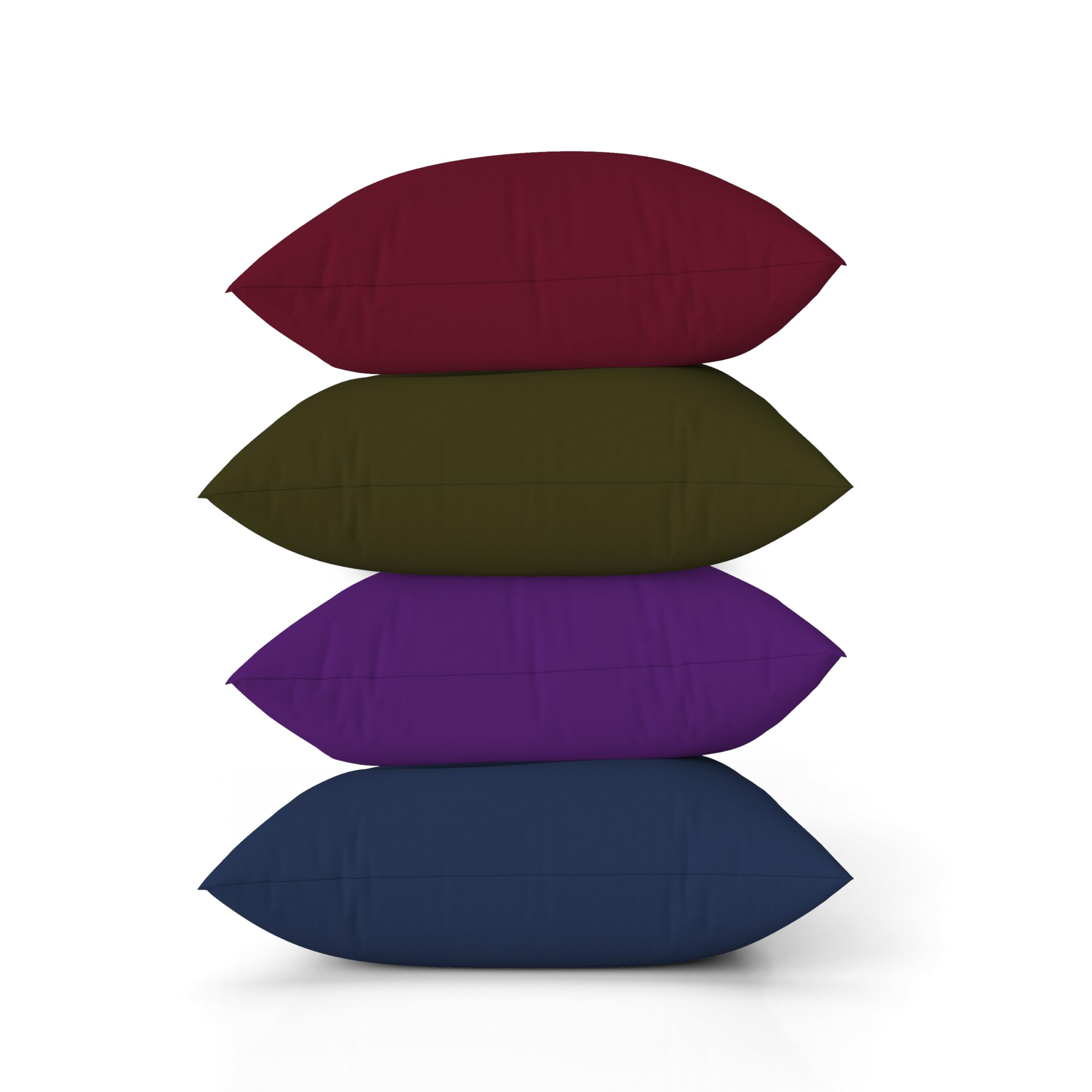 ggaimwf Solid Color Linen Look Cushion Covers for Sofa Red Navy Purple Throw Pillow for Bed Dark Vintage Color Handmade Square Cushion Cases with Invisible Zipper, 50x50cm Set of 4