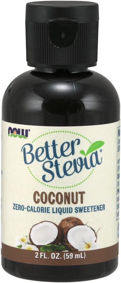 NOW Foods, Better Stevia, Liquid Zero-Calorie Sweetener, Coconut Flavor, Low Glycemic, Certified Non-GMO, 2-Ounce