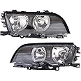 For 1999-2000 BMW 323i Pair Headlights Driver and Passenger Side lamps; Sedan; E46 BM2502102 BM2503102| 63 12 6 902 753 63 12 6 902 754