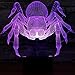 ALUONI 3D Illusion Lamp, Stunning Visual Three-Dimensional Light Effect [USB Powered,Touch Switch,7 Colors Change] Creative Design Night Light (3D Spider)