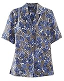 Donnkenny Printed Camp Shirt, Blue Floral, 3X