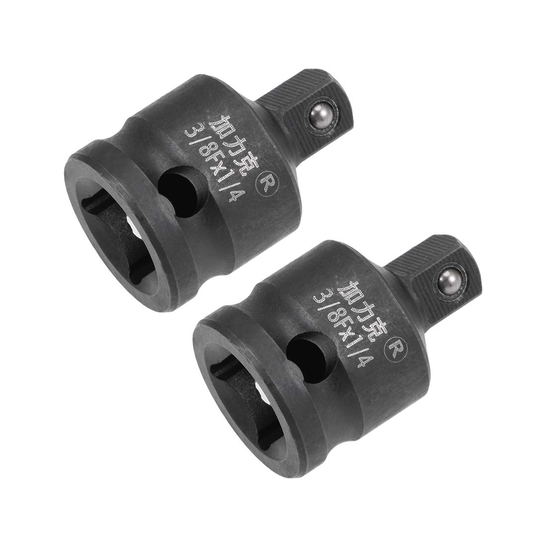 sourcing map 2pcs 3/8" Drive (Female) x 1/4" (Male) Impact Socket Reducer for Use with Air Impact Wrenches, Breaker Bars, Ratchets, CR-MO Steel