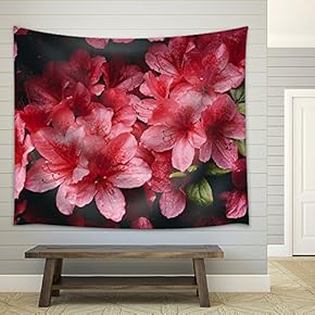 Red Flower Petal - Fabric Wall Tapestry Home Decor - 51x60 inches