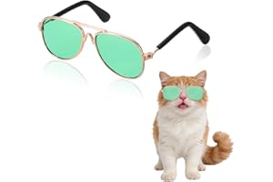 PETAXCELL Dog Sunglasses, Retro Dog Kittens Glasses Classic Metal Glasses Cosplay Costume Photo Props Cute Mini Eyewear, (Avi