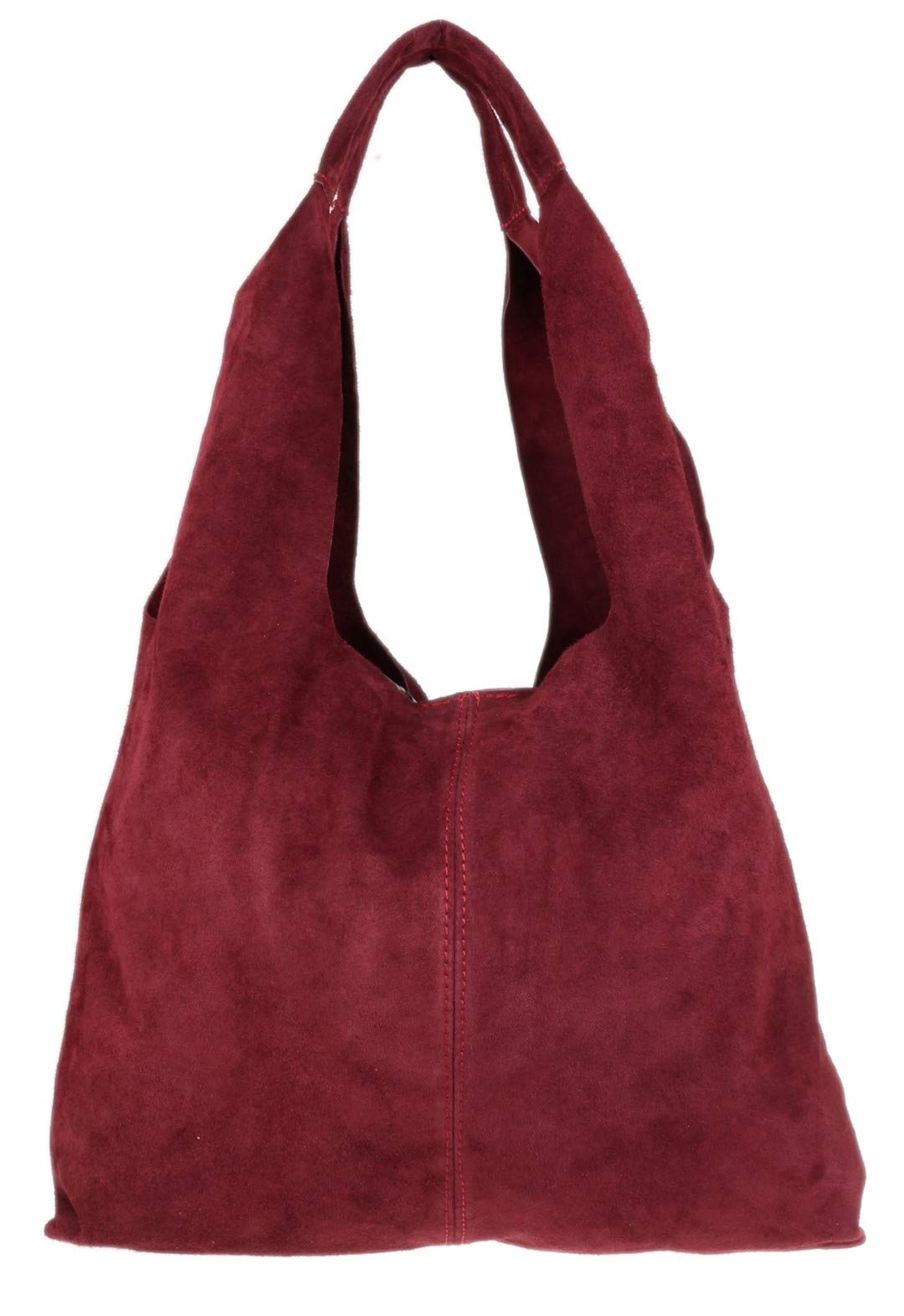 Girly Handbags Womens Plain Open Shoulder Bag (Burgundy)