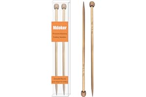 Mdoker Bamboo Knitting Needle Straight Single Pointed Sweater Knitting Needles 10-inch Length for Handmade DIY Knitting Projects,Size US 5(3.75mm)