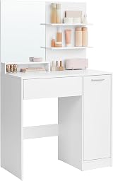 VASAGLE Kailyn Dressing Table Makeup Table with 1 Drawer White RDT119W01 view 2