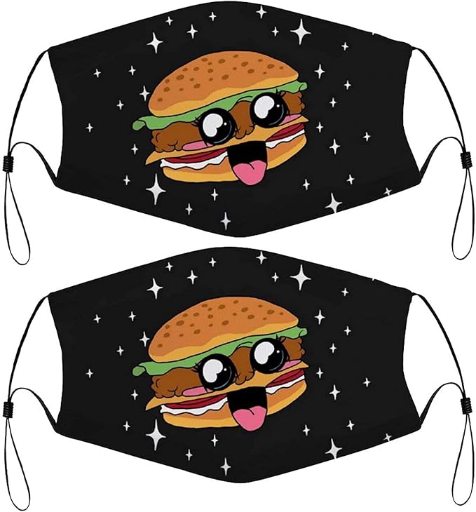 Juego de 2 mascarillas divertidas para hamburguesas Kawaii ...