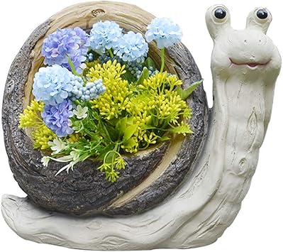 Amazon Co Jp ガーデンクリエイティブフラワーポット カタツムリ彫刻プランターかわいい動物レトロフラワーポットガーデン芝生ウッドランドクリエイティブ鉢植え装飾 家の装飾 スポーツ アウトドア