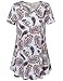 Women Floral Tunic Tops,Vivilli Womens Tie Dye Tunic Dress Printed V Neck Short Sleeve Summer Flowy Tops(XX-Large, #33 Light Blue)