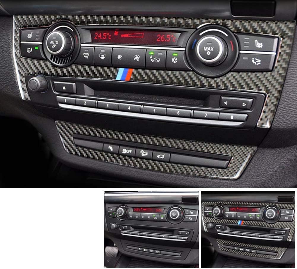 Xinshuo Carbon Fiber Air Condition Panel Cover Trim For X5 X6 E70 E71 2008-2013 2pcs