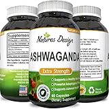 Ashwagandha Root Powder - Natural Supplement Pills For Sleep & Relaxation Reduce Stress Increase Immune System - Ashwagandha Indian Ginseng Withania Somnifera - For Men and Women by Nature Design