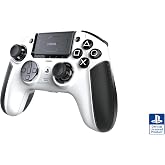Nacon Revolution 5 Pro Officially Licensed PlayStation Wireless Controller | For PS5 / PS4 / PC - Hall Effect Joysticks and Triggers, Trigger Stops, Mappable Buttons, 8-way and 4-Way D-pad - White