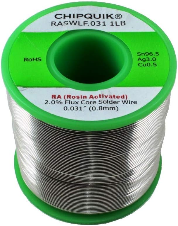 LF Solder Wire 96.5/3/0.5 Tin/Silver/Copper Rosin Activated .031 1lb
