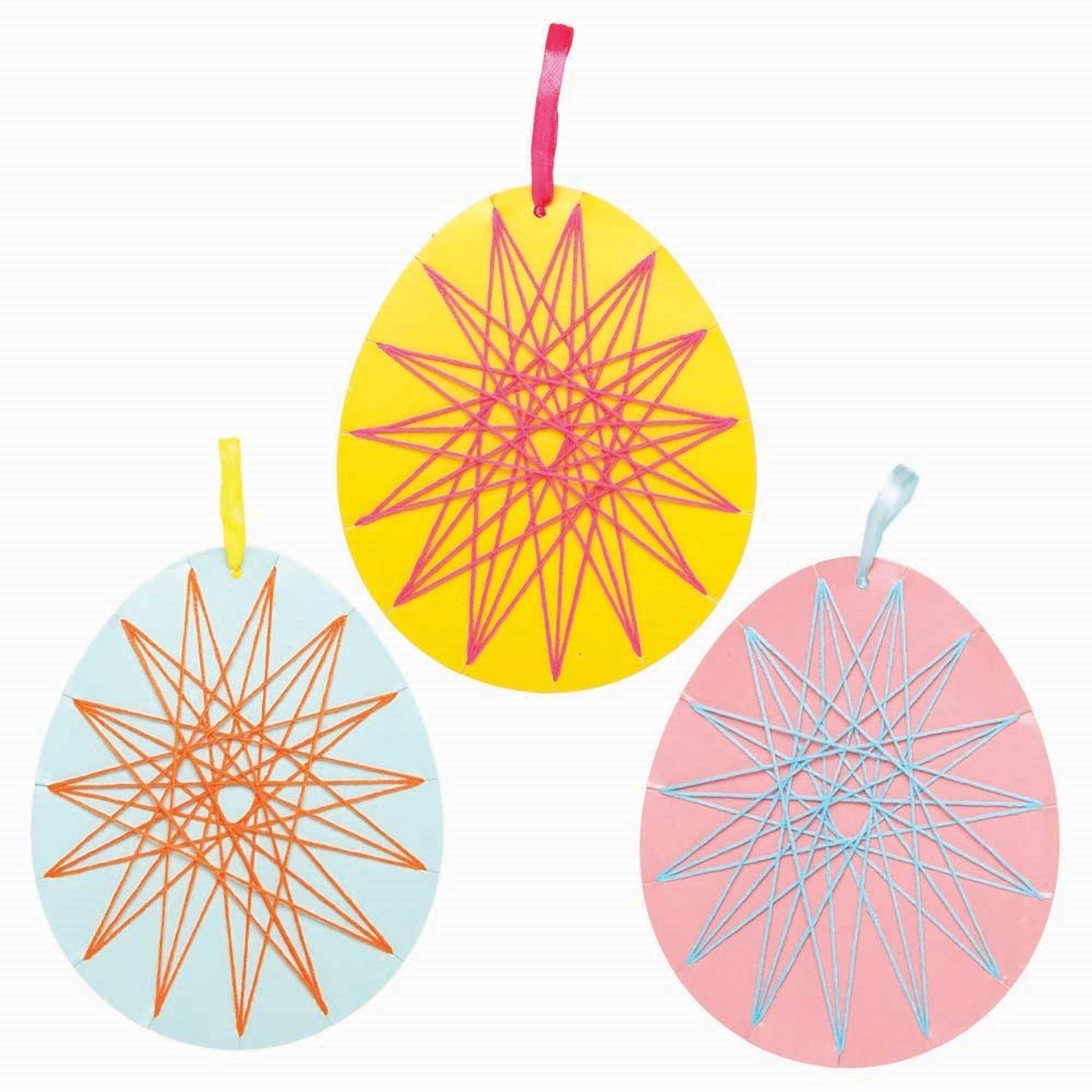 Baker Ross Easter Egg Weaving Kits - Pack of 8, Kids Threading Kit (AX781), Assorted - Image 4