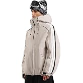 GSOU SNOW Mens Snowboard Jacket Baggy Women Ski Jacket Snow Hooded Coat | 15K Waterproof 10K Breathable Insulated Winter Jacket Windproof for Snow Sports,Reflective Strip,Eco-friendly Material