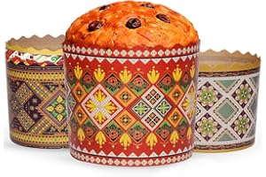 SHSH trade group 12 oz Easter Bread Baking Paper Molds | 12 Pack | Round Non-Stick Kulich Paska Mold Panettone Paper Mold - W